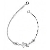 Sparkling Butterfly Charm Silver Bracelet