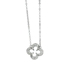 Sterling Silver Sparkling Clover Pendant