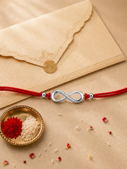 AXORA LIFE 925 Sterling Silver Heart Infinity Rakhi For Brother