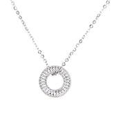 Silver Oval Shape Pendant Necklace