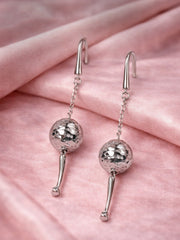 Silver 925 Sphere Dangle Earrings