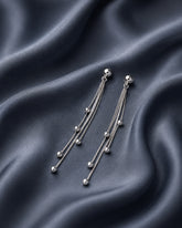 Silver Multi-Chain Dangle Earrings