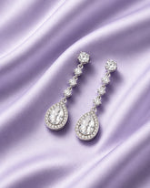 925 Silver Pear Drop CZ Dangle Earrings