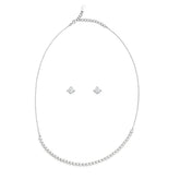 Elegant Silver Necklace & Stud Earring Set