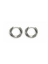 925 Sterling Silver Engraved Hoop Earrings
