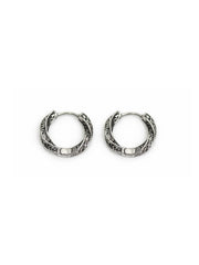 925 Sterling Silver Engraved Hoop Earrings