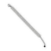 Silver Triple Line Zircon Tennis Bracelet