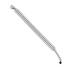 Silver Triple Line Zircon Tennis Bracelet