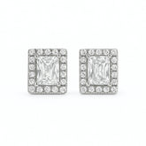 Silver Ruby Glow Stud Earrings