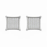 Elegant Silver Square Stud Earrings