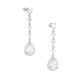 925 Silver Pear Drop CZ Dangle Earrings