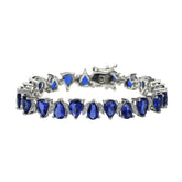 Silver Blue Triangle-Cut Zircon Bracelet