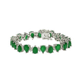 Silver Green Triangle-Cut Zircon Bracelet