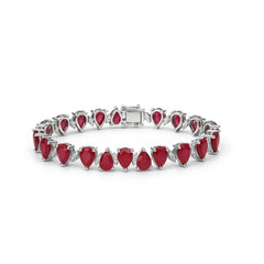 Silver Pink Triangle-Cut Zircon Bracelet