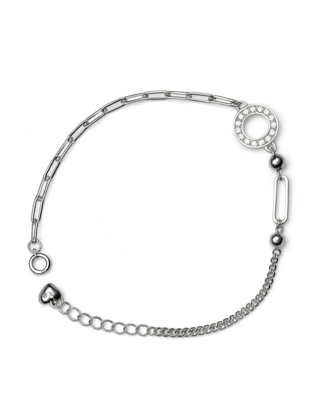 Axora Life 925 sterling silver dual chain bracelet for women with crystal charms