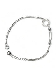 Axora Life 925 sterling silver dual chain bracelet for women with crystal charms