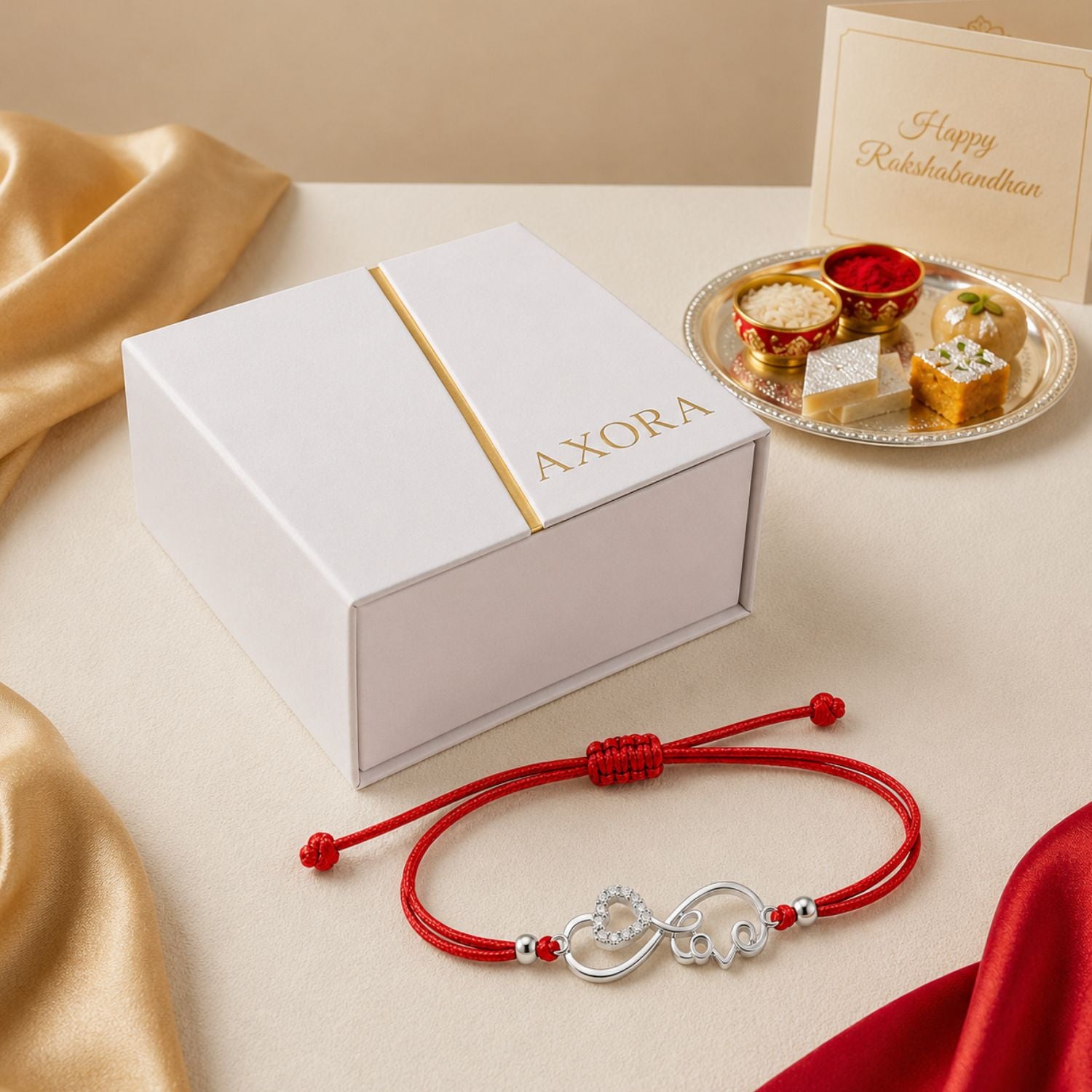 AXORA LIFE 925 Sterling Silver Infinity Rakhi For Brother