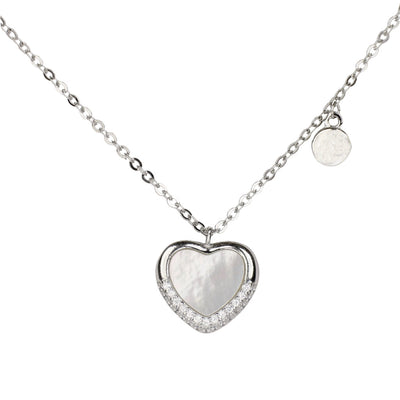 Sterling Silver Mother-of-Pearl Heart Pendant