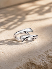 AXORA LIFE 925 Sterling Silver Hug Ring Adjustable Open Band Ring