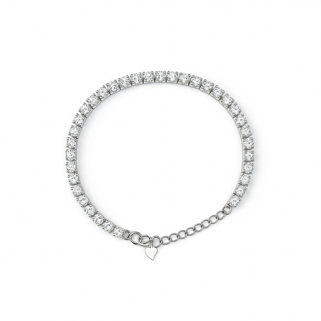 Silver Zircon One Line Tennis Bracelet