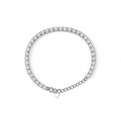 Silver Zircon One Line Tennis Bracelet