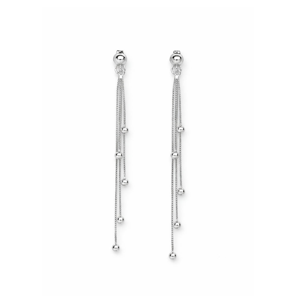 Silver Multi-Chain Dangle Earrings
