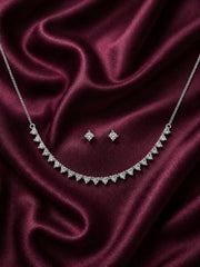 Silver Necklace & Earring Set with Teardrop Stones