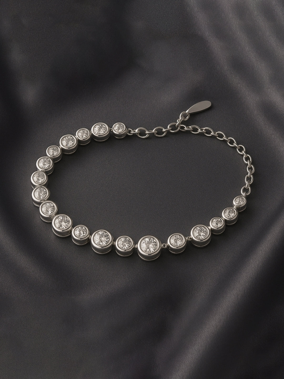 Silver Round Zircon Tennis Bracelet
