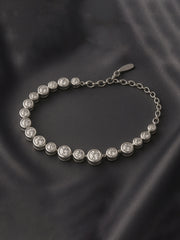 Silver Round Zircon Tennis Bracelet