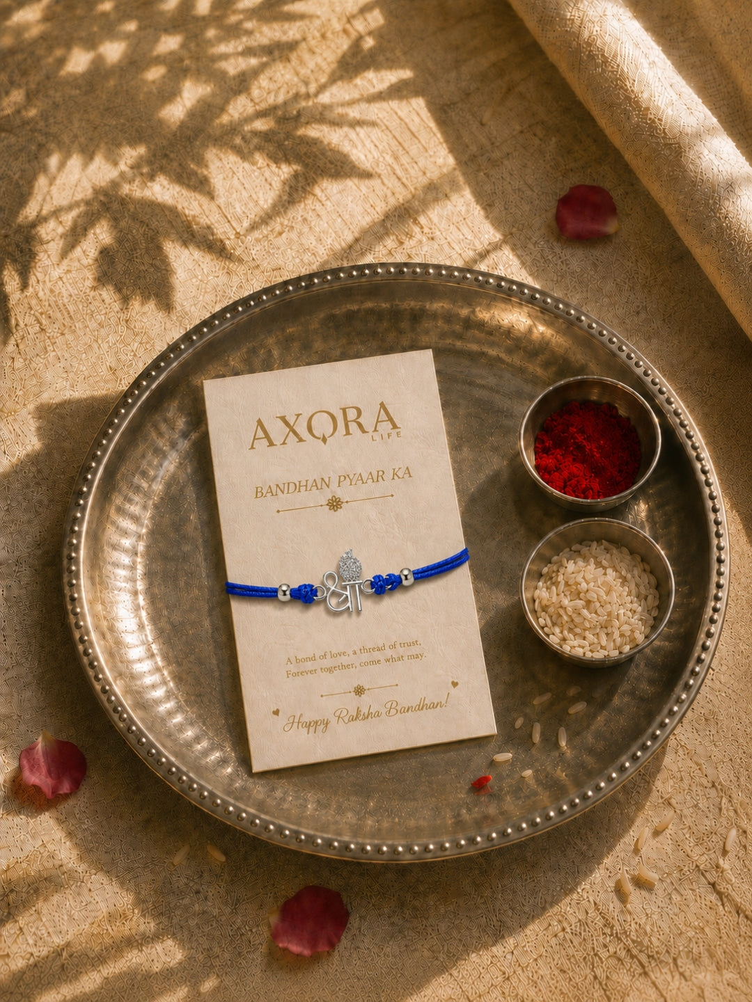 AXORA LIFE 925 Sterling Silver Shree Rakhi For Brother