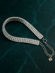 Silver Triple Line Zircon Tennis Bracelet