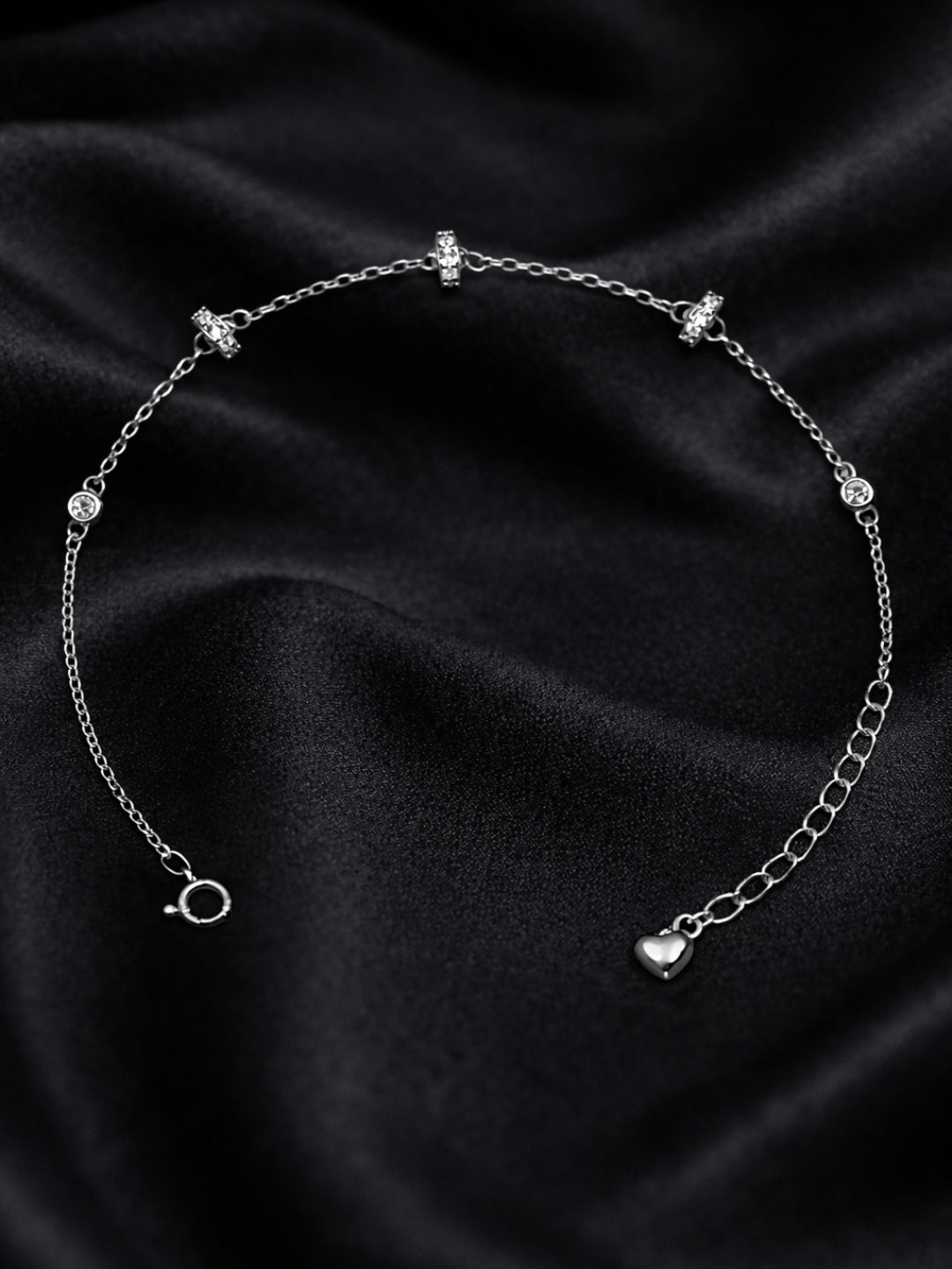 Classic Crystal Charm Silver Bracelet