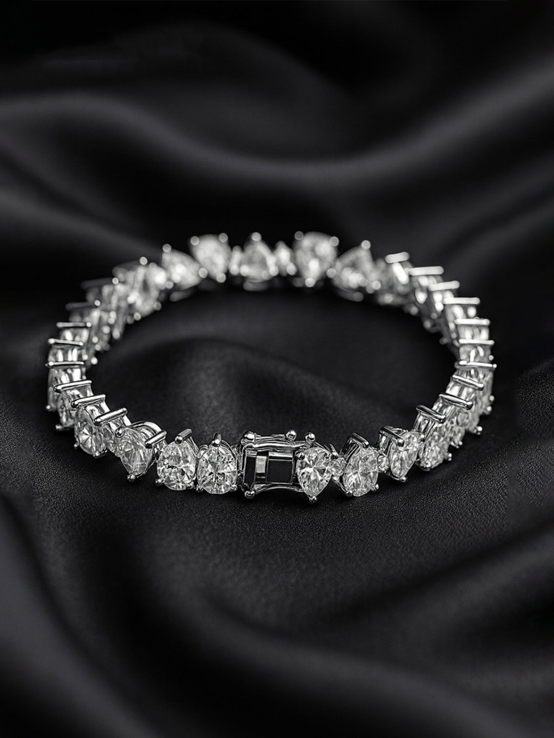 Silver Triangle-Cut Zircon Bracelet