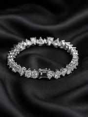 Silver Triangle-Cut Zircon Bracelet