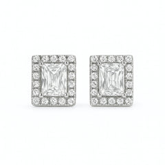Silver Ruby Glow Stud Earrings