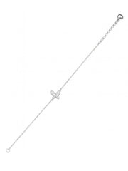 925 Sterling Silver Butterfly Charm Bracelet with Heart Detail