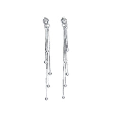 Silver Multi-Chain Dangle Earrings