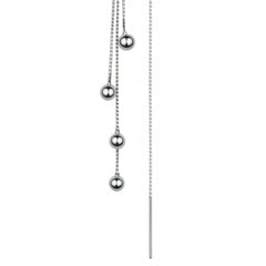 Silver Crystal Drop Threader Earrings