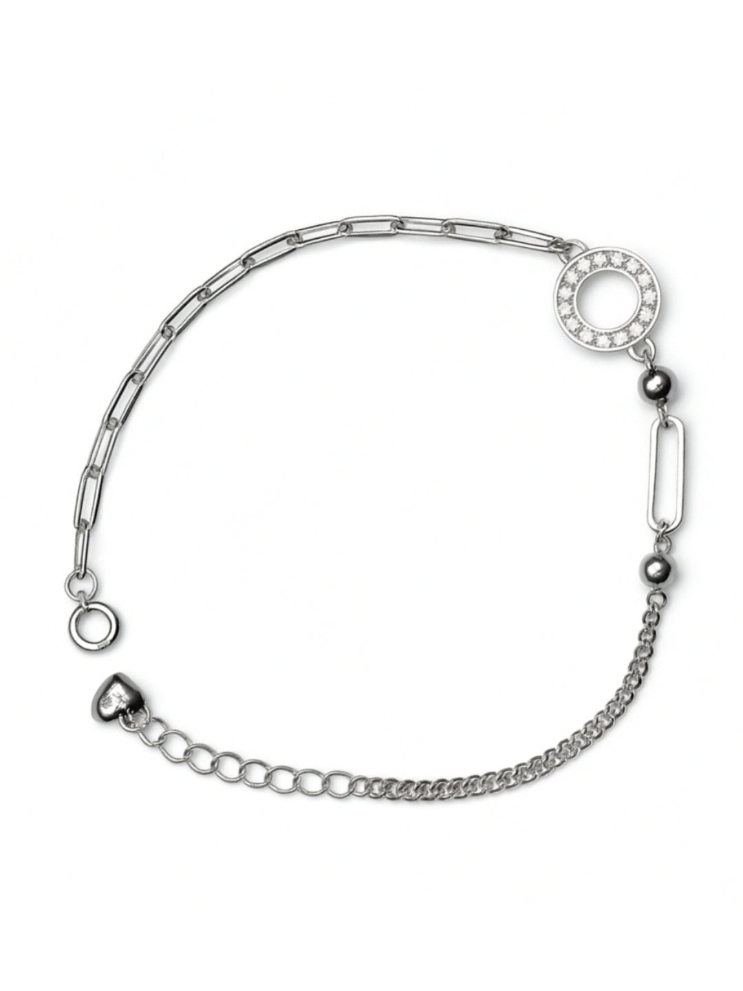 Axora Life 925 sterling silver dual chain bracelet for women with crystal charms