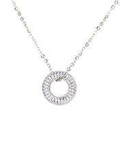 Silver Oval Shape Pendant Necklace