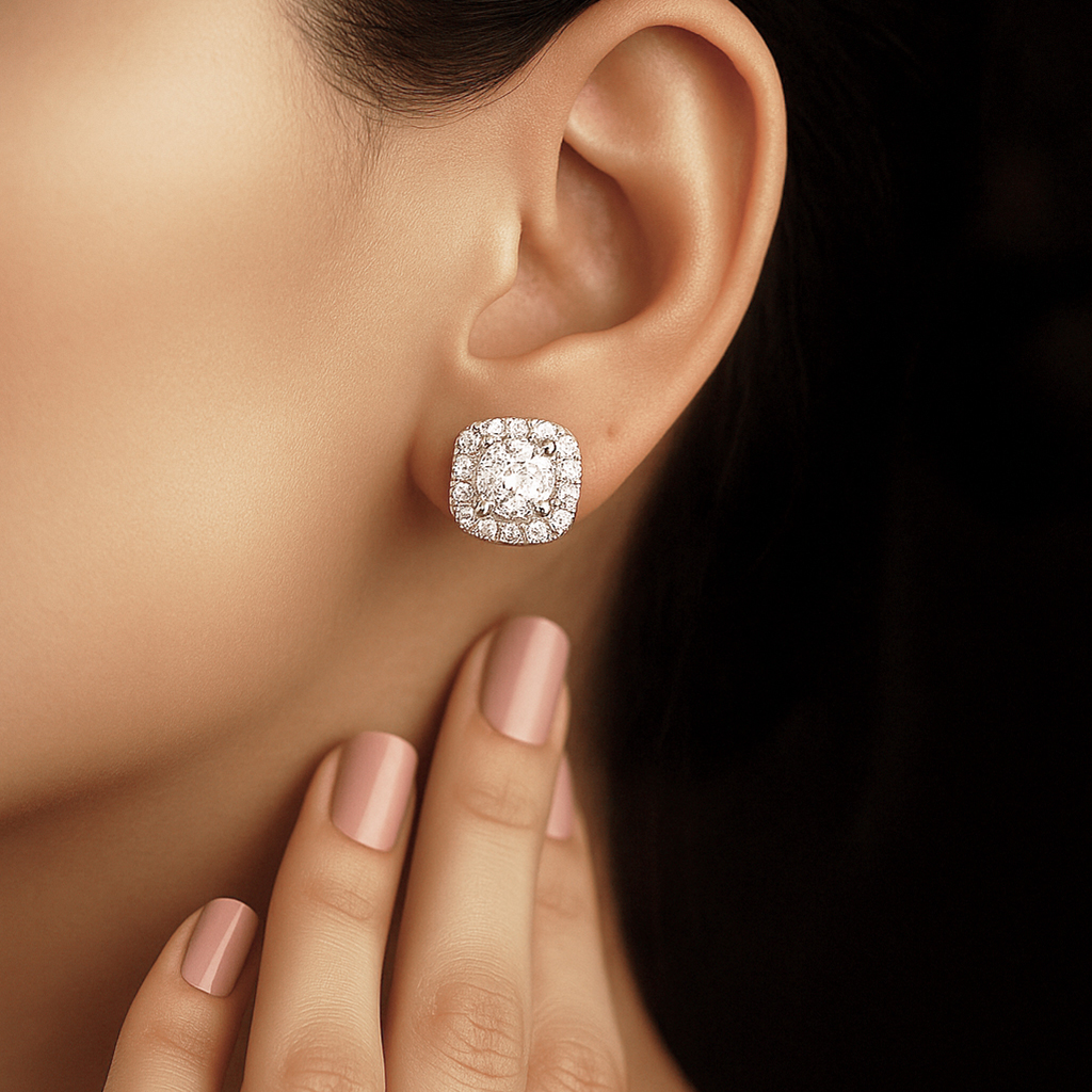 Sparkle Solitaire Stud Earrings